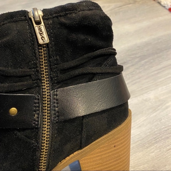 Roxy faux Suede Black Women's Ankle Boots - Picture 13 of 13
